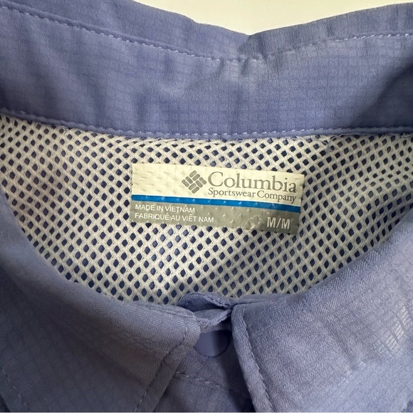 Columbia PFG Sleeveless Fishing Shirt Women’s Size XL Blue Vented Button Front - Picture 9 of 13